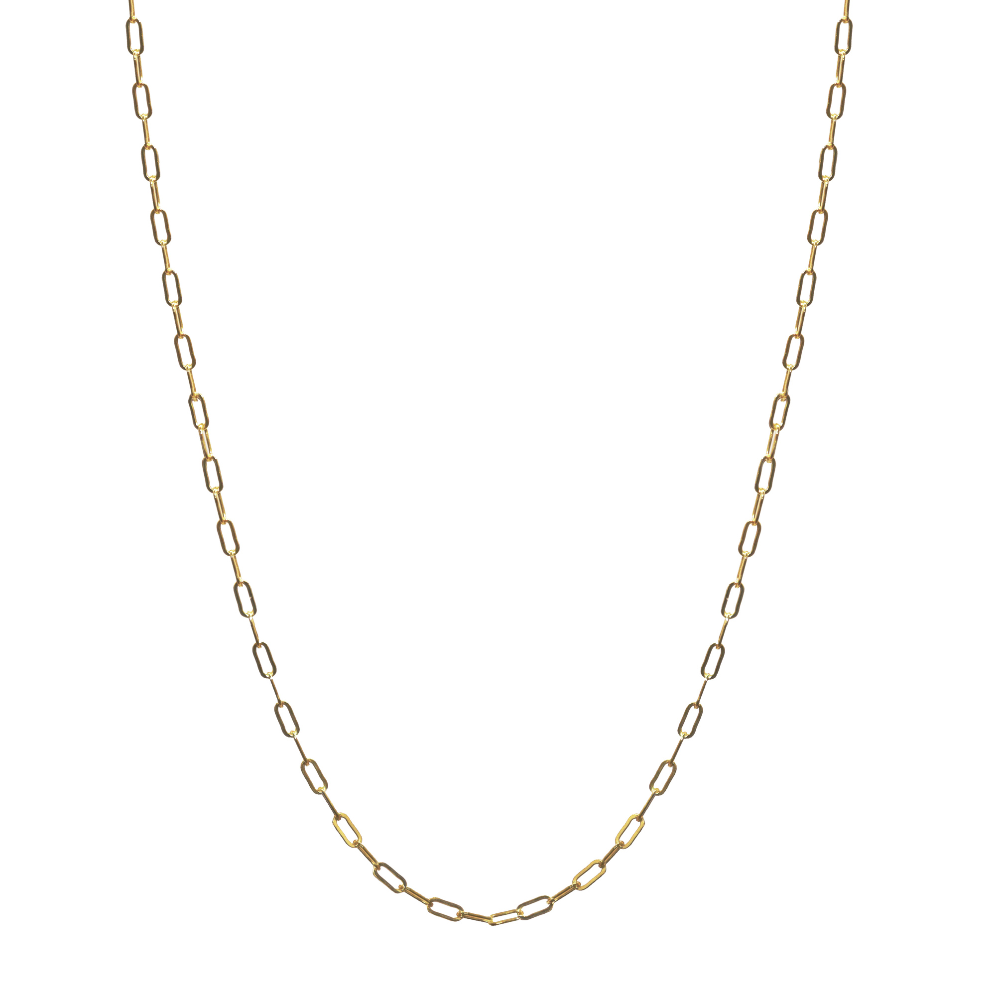 PC2 Gold Filled Necklace The Paper Clip 2 necklace is a gold-filled chain. It is used for layering with other necklaces.
