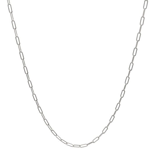 Paper Clip 3 Necklace in a sterling silver chain. Used for layering with other pieces.