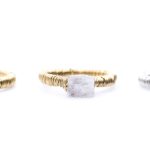 Bella horizon pink tourmaline green tourmaline moonstone sterling silver and 14k gold filled wire woven ring