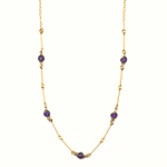 14K Gold Filled Solstice Necklace with 5 gemstones spaced evenly along the chain